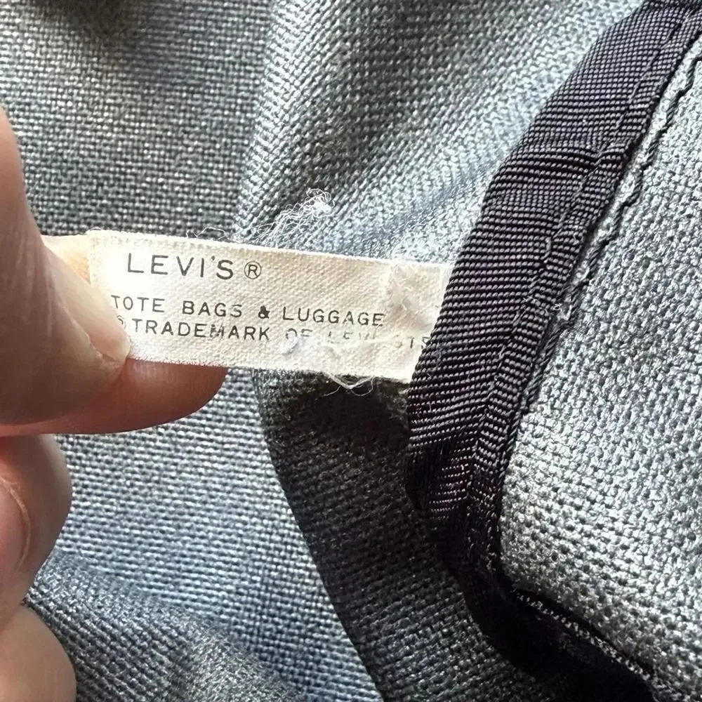 Vintage 80s Levi's Orange Tab Blue‎ Backpack Suede Canvas School Hiking Leather